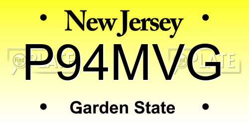 P94MVG New Jersey License Plate