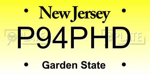 P94PHD New Jersey License Plate