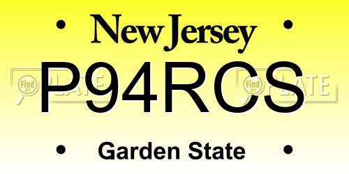 P94RCS New Jersey License Plate