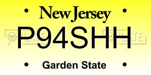 P94SHH New Jersey License Plate