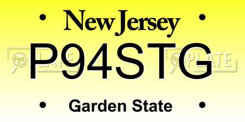 P94STG New Jersey License Plate