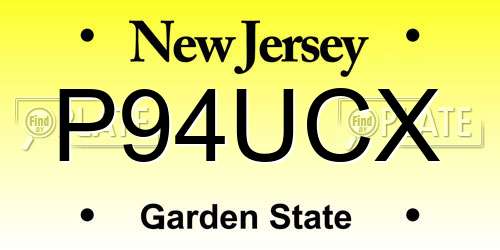 P94UCX New Jersey License Plate