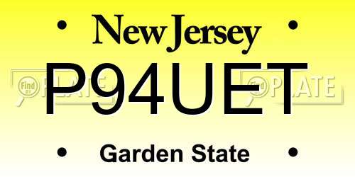P94UET New Jersey License Plate