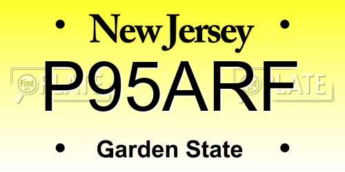 P95ARF New Jersey License Plate