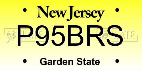 P95BRS New Jersey License Plate
