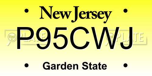 P95CWJ New Jersey License Plate