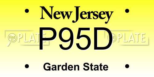 P95D New Jersey License Plate