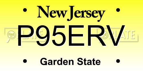 P95ERV New Jersey License Plate
