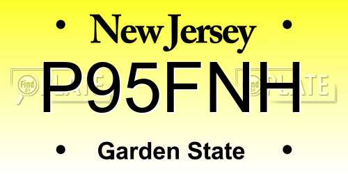 P95FNH New Jersey License Plate