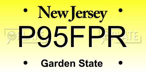 P95FPR New Jersey License Plate