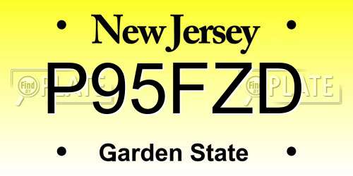 P95FZD New Jersey License Plate