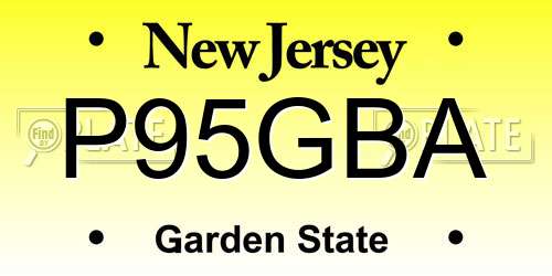 P95GBA New Jersey License Plate