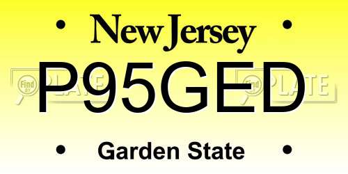 P95GED New Jersey License Plate