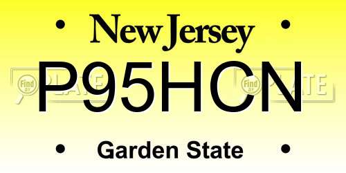 P95HCN New Jersey License Plate