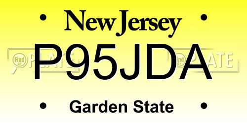 P95JDA New Jersey License Plate
