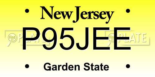 P95JEE New Jersey License Plate