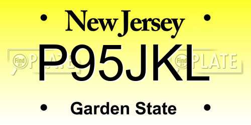 P95JKL New Jersey License Plate