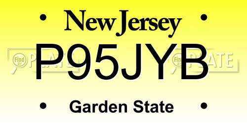 P95JYB New Jersey License Plate