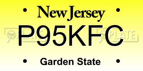 P95KFC New Jersey License Plate
