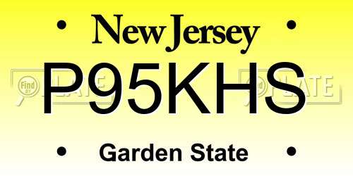 P95KHS New Jersey License Plate