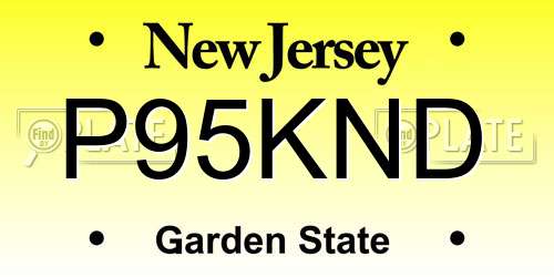 P95KND New Jersey License Plate