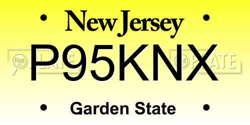 P95KNX New Jersey License Plate