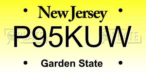 P95KUW New Jersey License Plate