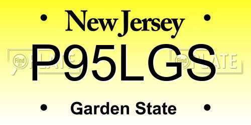 P95LGS New Jersey License Plate