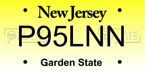 P95LNN New Jersey License Plate