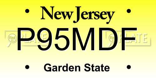 P95MDF New Jersey License Plate