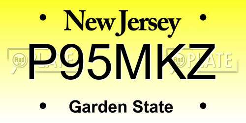 P95MKZ New Jersey License Plate