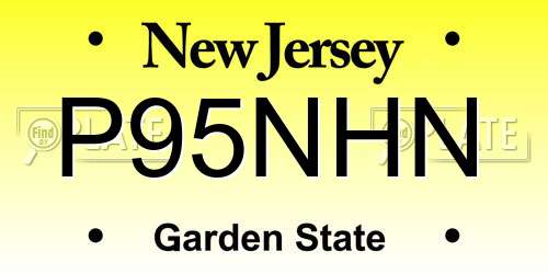 P95NHN New Jersey License Plate