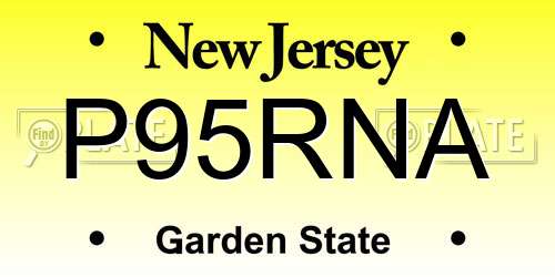P95RNA New Jersey License Plate