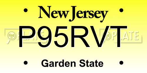 P95RVT New Jersey License Plate