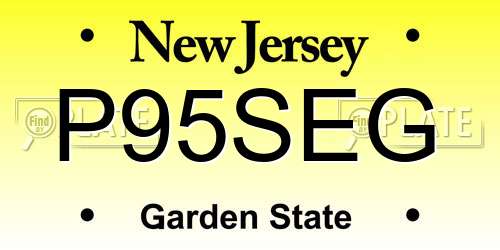 P95SEG New Jersey License Plate