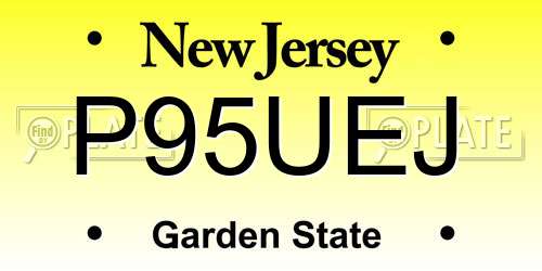 P95UEJ New Jersey License Plate