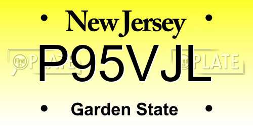 P95VJL New Jersey License Plate
