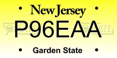 P96EAA New Jersey License Plate