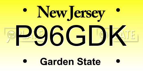 P96GDK New Jersey License Plate