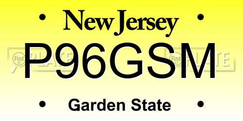 P96GSM New Jersey License Plate