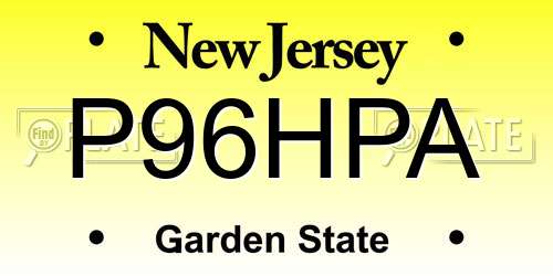 P96HPA New Jersey License Plate