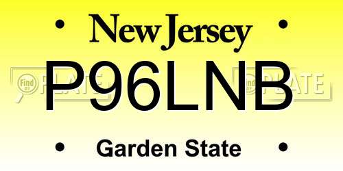 P96LNB New Jersey License Plate