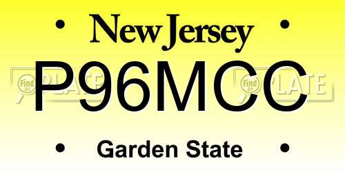 P96MCC New Jersey License Plate