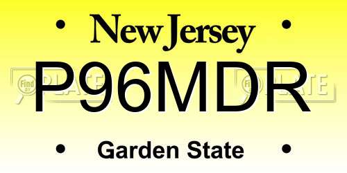 P96MDR New Jersey License Plate