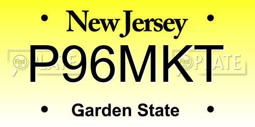 P96MKT New Jersey License Plate