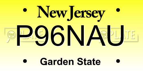 P96NAU New Jersey License Plate