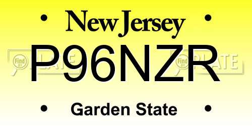 P96NZR New Jersey License Plate