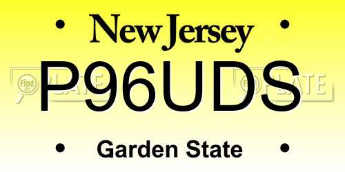 P96UDS New Jersey License Plate