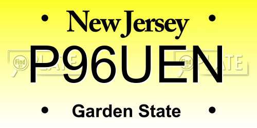 P96UEN New Jersey License Plate
