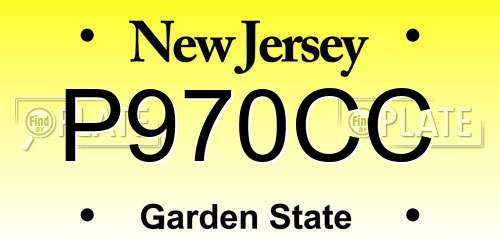 P970CC New Jersey License Plate
